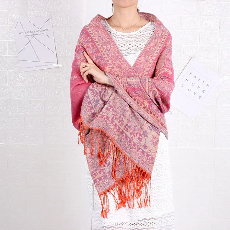 Spring/Summer Cashew Nut Long Scarf Jacquard Ethnic Shawl Amazon Scarf Ladies Dual Headband