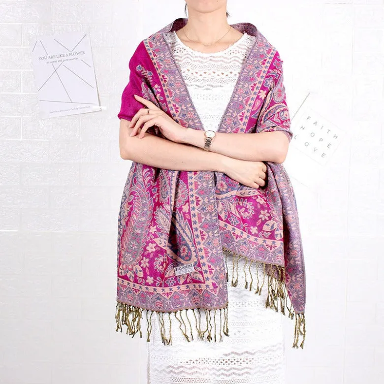 Spring/Summer Cashew Nut Long Scarf Jacquard Ethnic Shawl Amazon Scarf Ladies Dual Headband