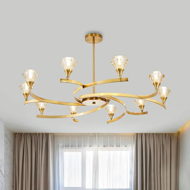 Sputnik Design Diamond Crystal Chandelier - Modern 6/8/10 Light Chrome/Gold Ceiling Fixture