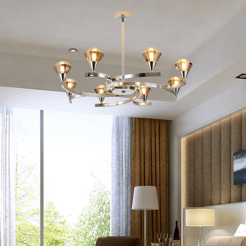 Sputnik Design Diamond Crystal Chandelier - Modern 6/8/10 Light Chrome/Gold Ceiling Fixture