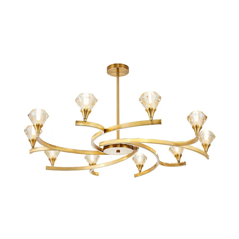 Sputnik Design Diamond Crystal Chandelier - Modern 6/8/10 Light Chrome/Gold Ceiling Fixture