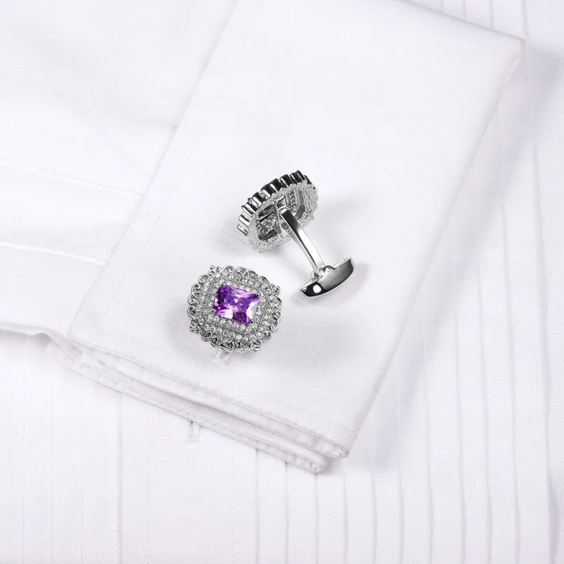 Square Crystal Cufflinks