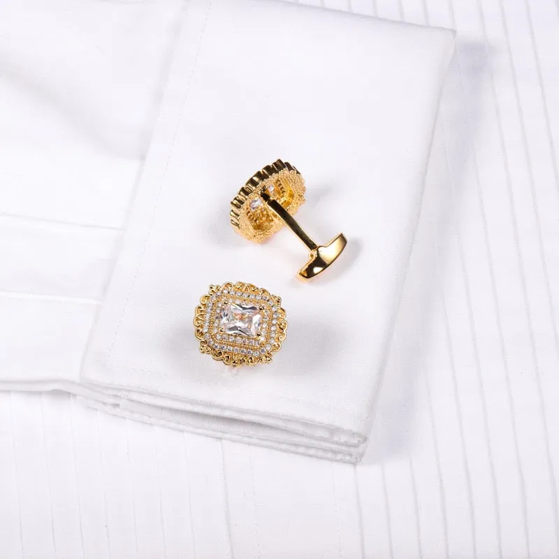 Square Crystal Cufflinks