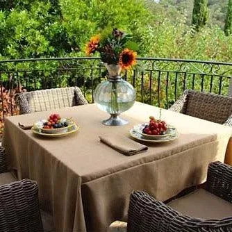 Square Faux Burlap Tablecloth