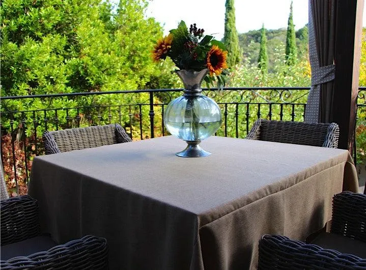 Square Faux Burlap Tablecloth