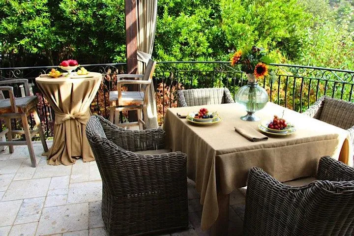 Square Faux Burlap Tablecloth