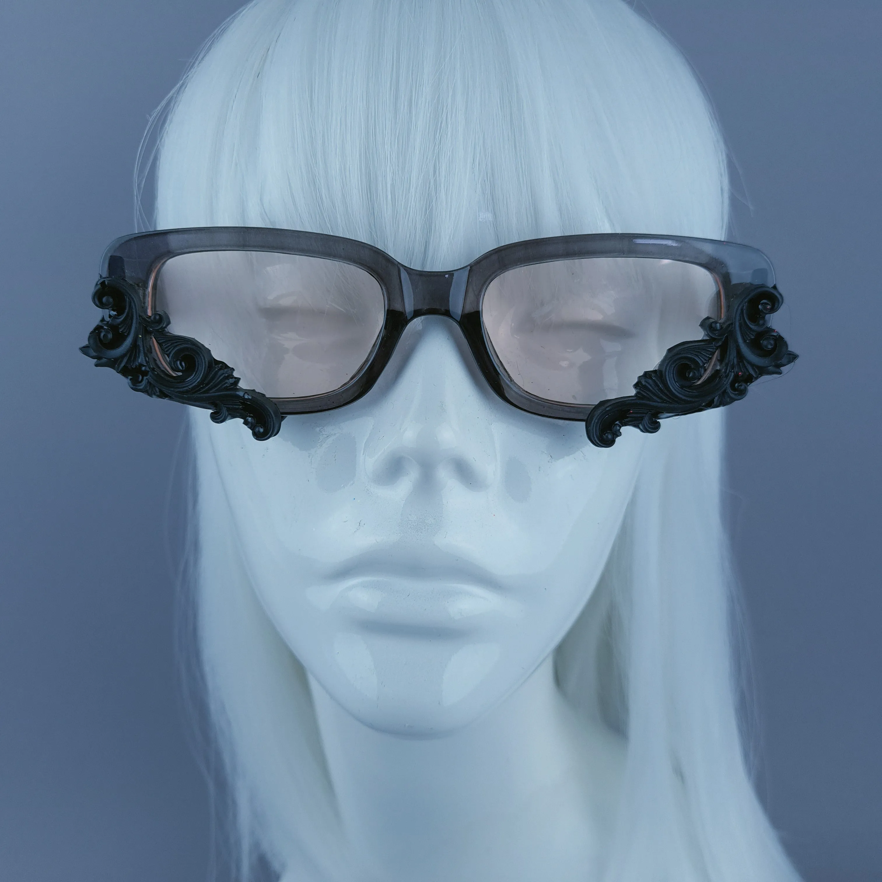 Square Grey Jelly Filigree Sunglasses