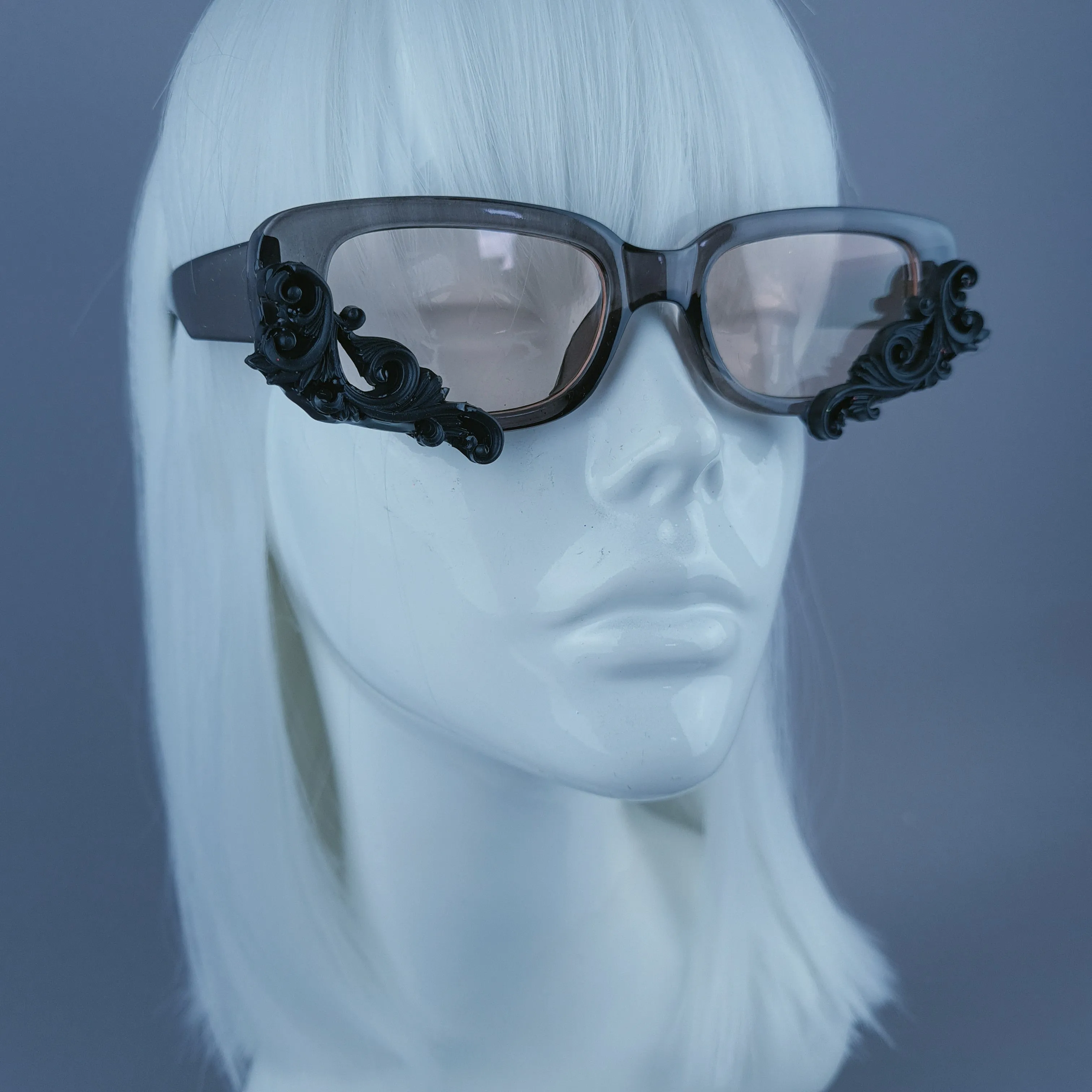 Square Grey Jelly Filigree Sunglasses