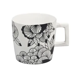 Square Handle Flower Mug