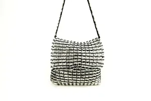 Square Love Bag in Black/Silver