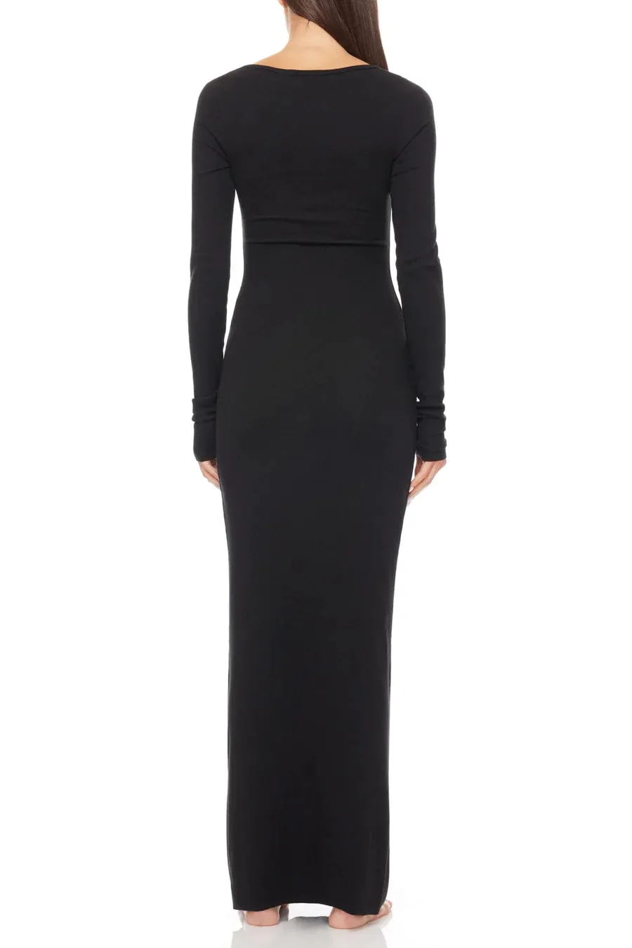 Square Neck Maxi Dress - Black