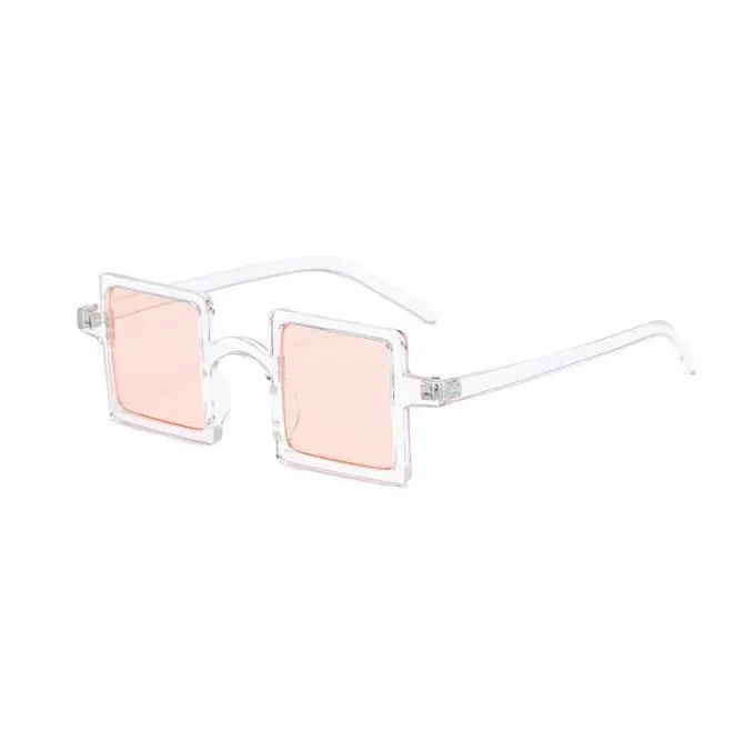 Square Shape Plastic Frame Colorful Sunglasses