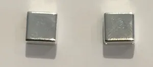 Square Silver Block Studs