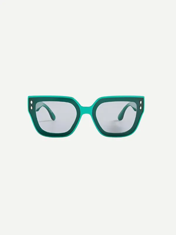 Square Sunglasses in Emerald Green