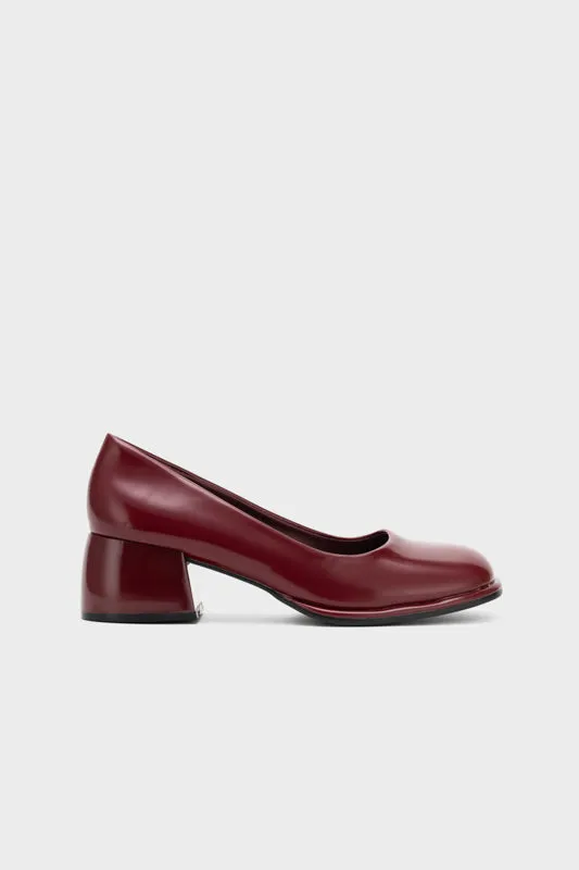 SQUARE TOE CHUNKY LOW HEEL PUMP