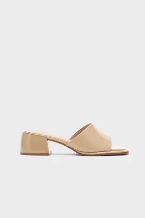 SQUARE TOE CHUNKY LOW HEEL SLIDE