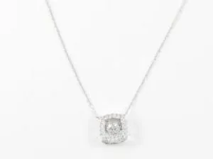 Squared CZ design With Cute Dangling Center Stone Brass Necklace