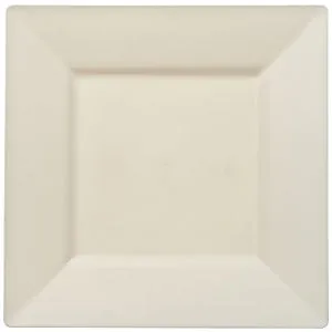 Squares - Cream 10.75" Square Plastic Dinner Plates (Case Qty: 120)