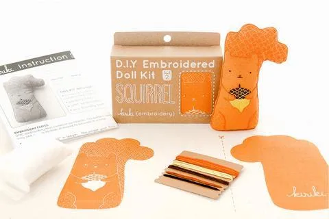 Squirrel Embroidery Kit from Kiriki