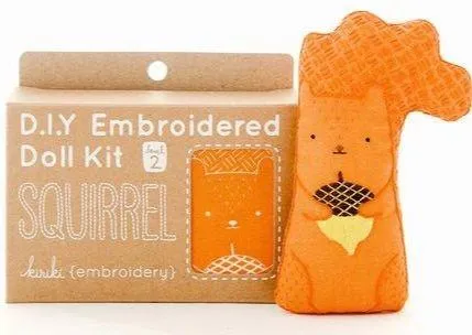 Squirrel Embroidery Kit from Kiriki