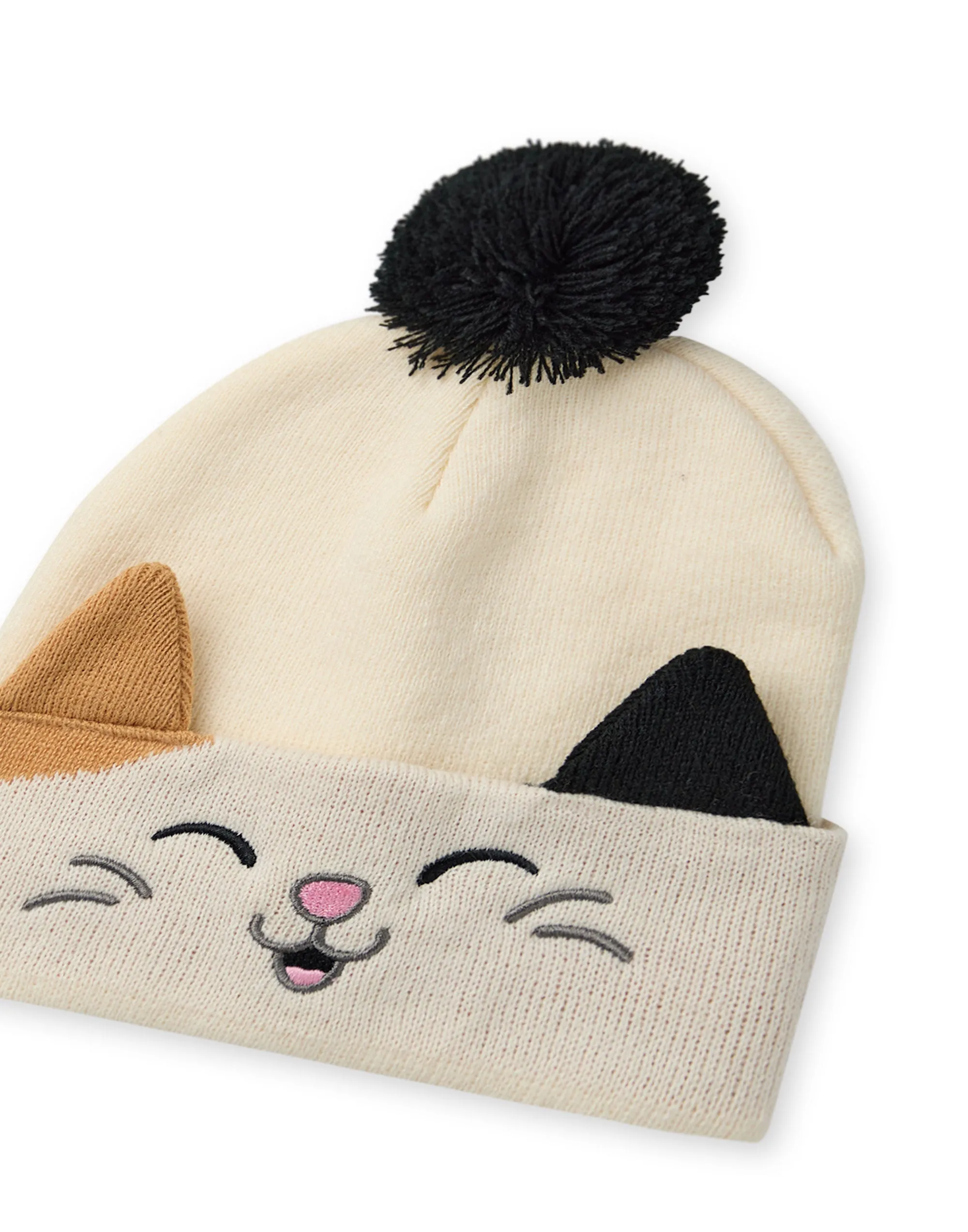 Squishmallows Cam The Cat Girls Beige Beanie and Gloves Set