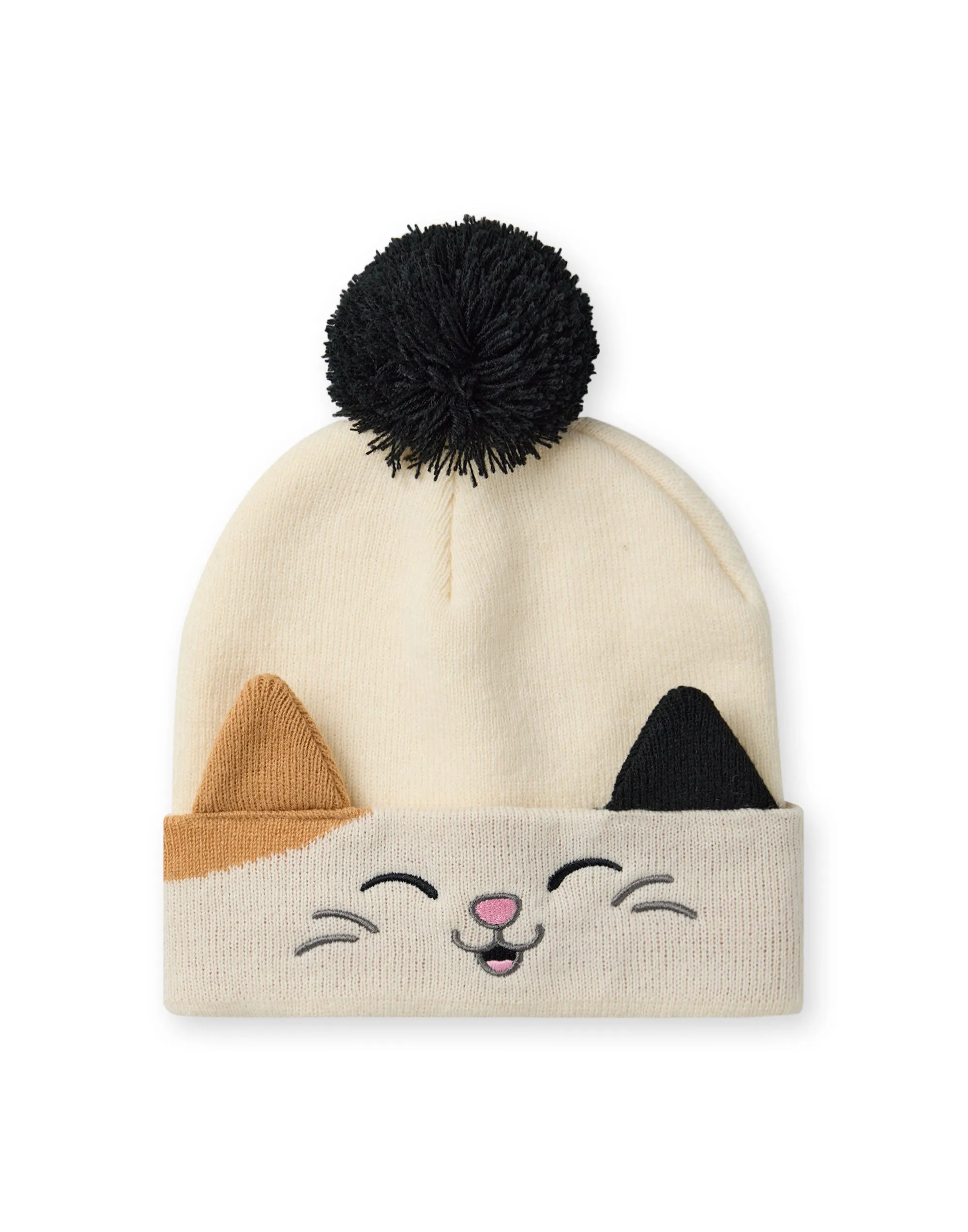 Squishmallows Cam The Cat Girls Beige Beanie and Gloves Set