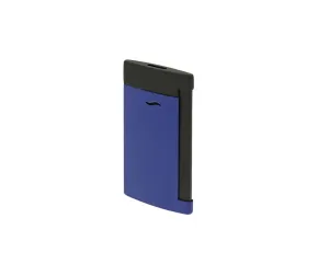 S.T. Dupont Slim 7 Matte Black and Ocean Blue Flat Flame Lighter