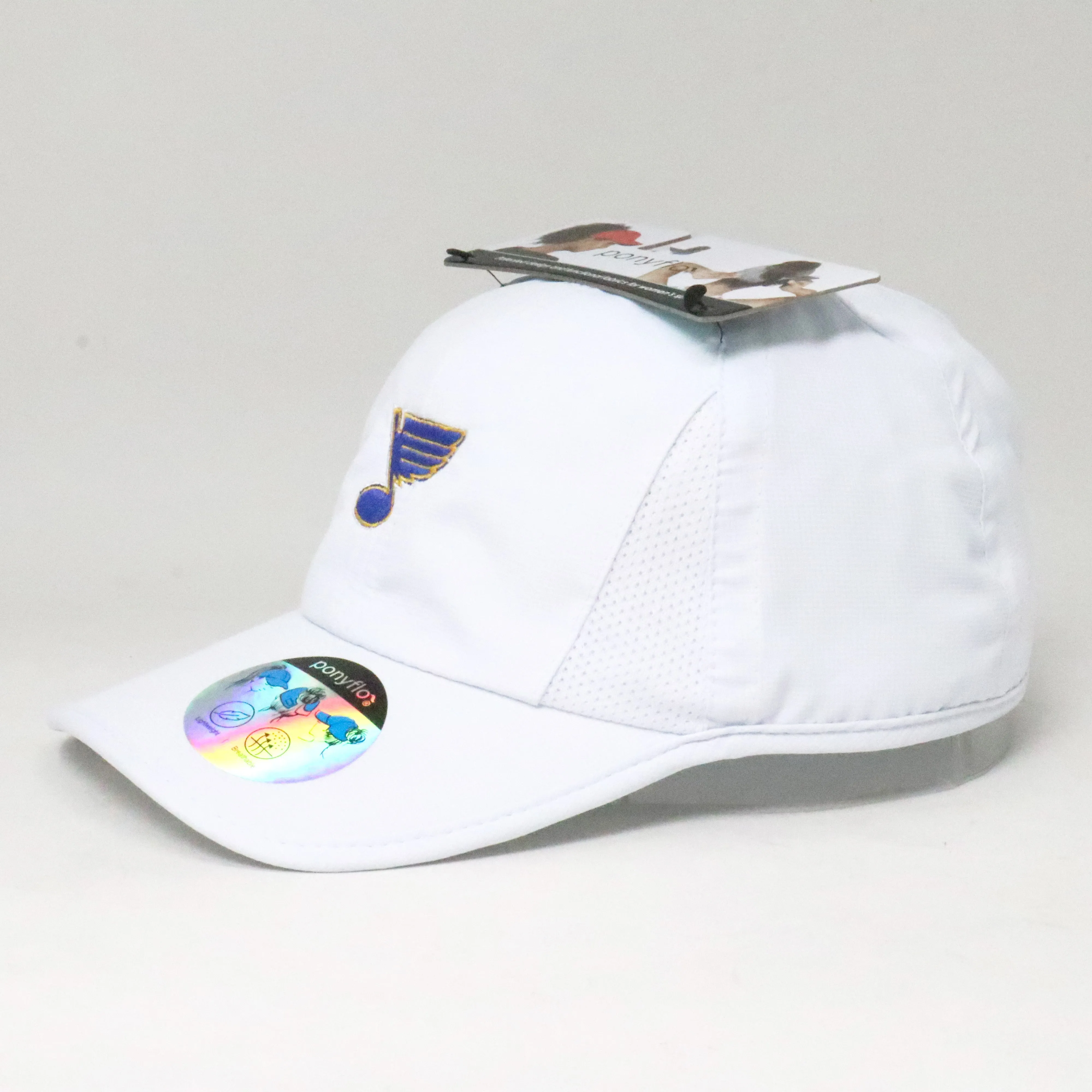 ST. LOUIS BLUES DAVID AND YOUNG PONYFLO LADIES HAT - WHITE