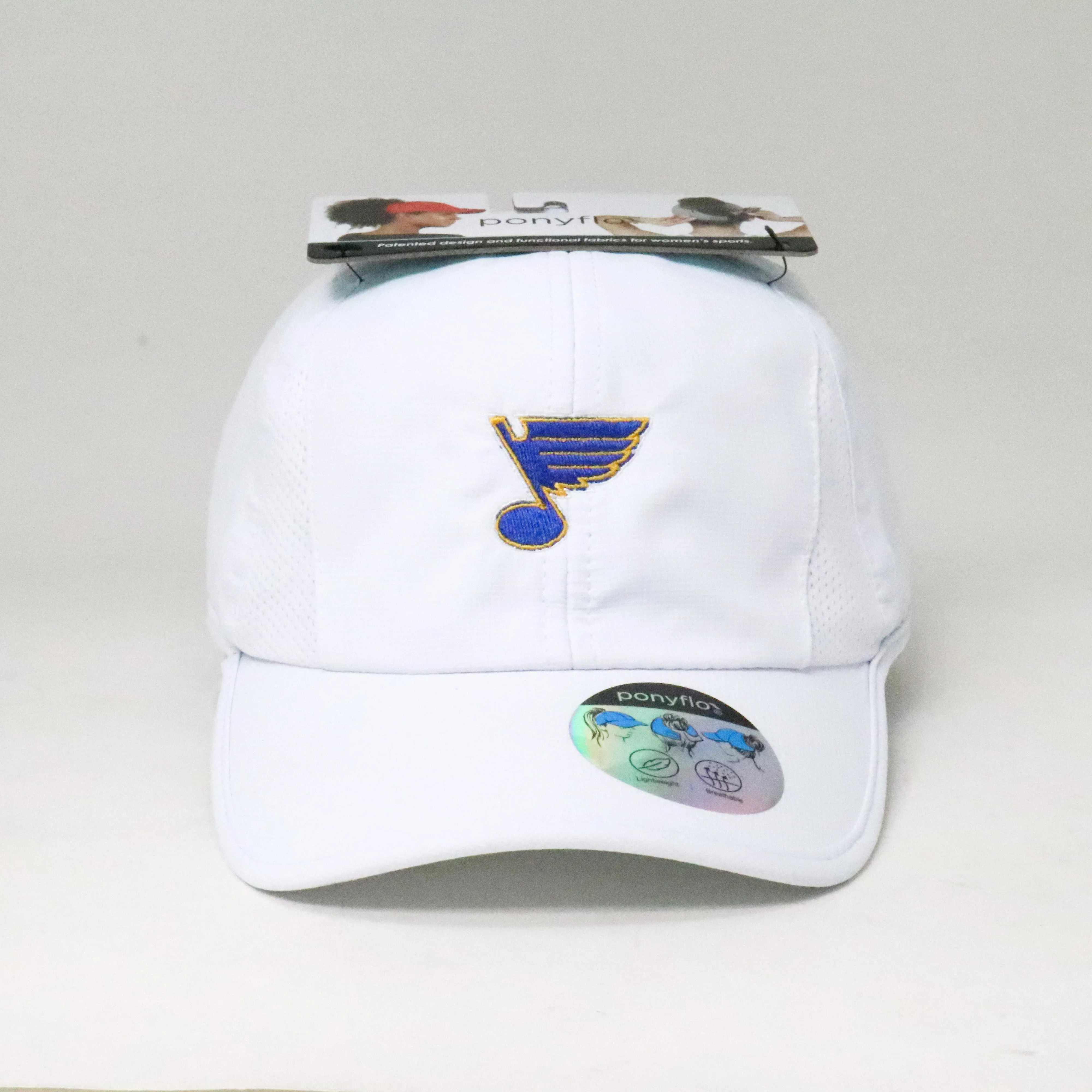 ST. LOUIS BLUES DAVID AND YOUNG PONYFLO LADIES HAT - WHITE