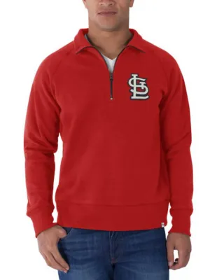 St. Louis Cardinals 47 Brand Red Cross-Check 1/4 Zip Pullover Sweatshirt