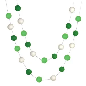 St Patrick's Day Felt Ball Garland- Green, White