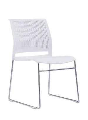 Stackable Conference Chair with PP Glass Fiber Back and Seat - Chrome Metal Legs