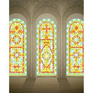 Stain Glass Windows Printed Backdrop