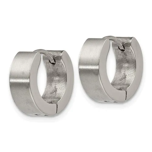 Stainless Steel 5mn Hinged Hoop Earrings