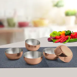 Stainless Steel 6 PCS Big Bowl with Rose Gold PVD Coating Majestic