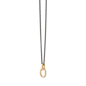 Stainless Steel & Gold Charm Necklace