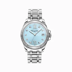 Stainless Steel Case Divine Blue White Stones Watch WA0405-201-209