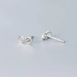 Stainless Steel Jewelry Infinite Stud Earrings For Women in Gold Color and Silver Color