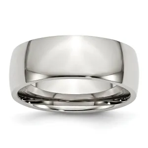 Stainless Steel Polished 8MM Band Ring