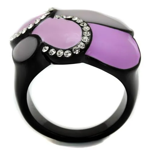 Stainless Steel Ring Top GRD Crystal Clear TK2215 for Women Style BlackIon