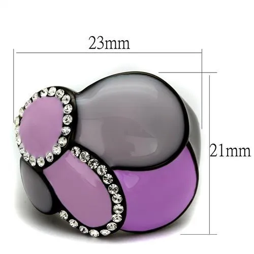 Stainless Steel Ring Top GRD Crystal Clear TK2215 for Women Style BlackIon