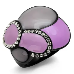 Stainless Steel Ring Top GRD Crystal Clear TK2215 for Women Style BlackIon