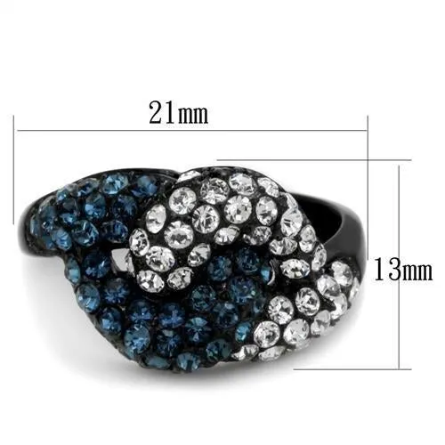 Stainless Steel Ring Top GRD Crystal Montana TK1833 for Women Style BlackIon