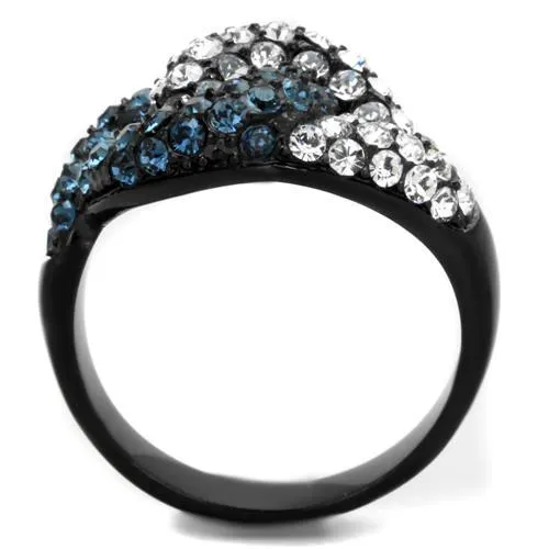 Stainless Steel Ring Top GRD Crystal Montana TK1833 for Women Style BlackIon