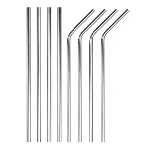 Stainless Steel Straw (4 Straight Straw  4 Bent Straw)