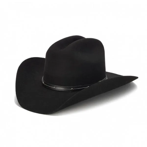 Stampede Felt 100X Western Hat - The Wyoming in Black, Brown