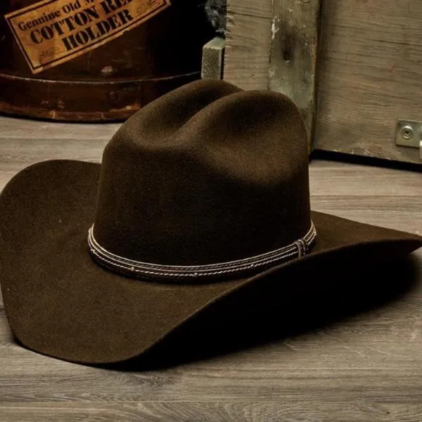 Stampede Felt 100X Western Hat - The Wyoming in Black, Brown