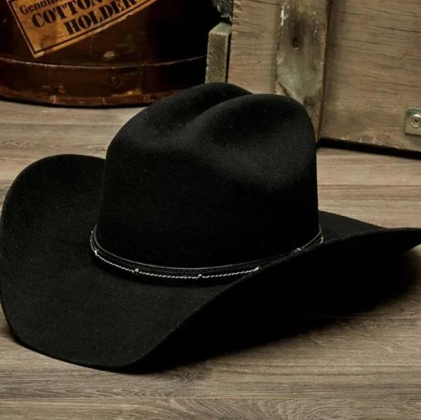 Stampede Felt 100X Western Hat - The Wyoming in Black, Brown