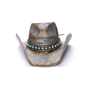 Stampede Straw Western Hat - The Teal Stone