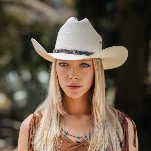 Stampede White Western Straw Hat- The Charlie